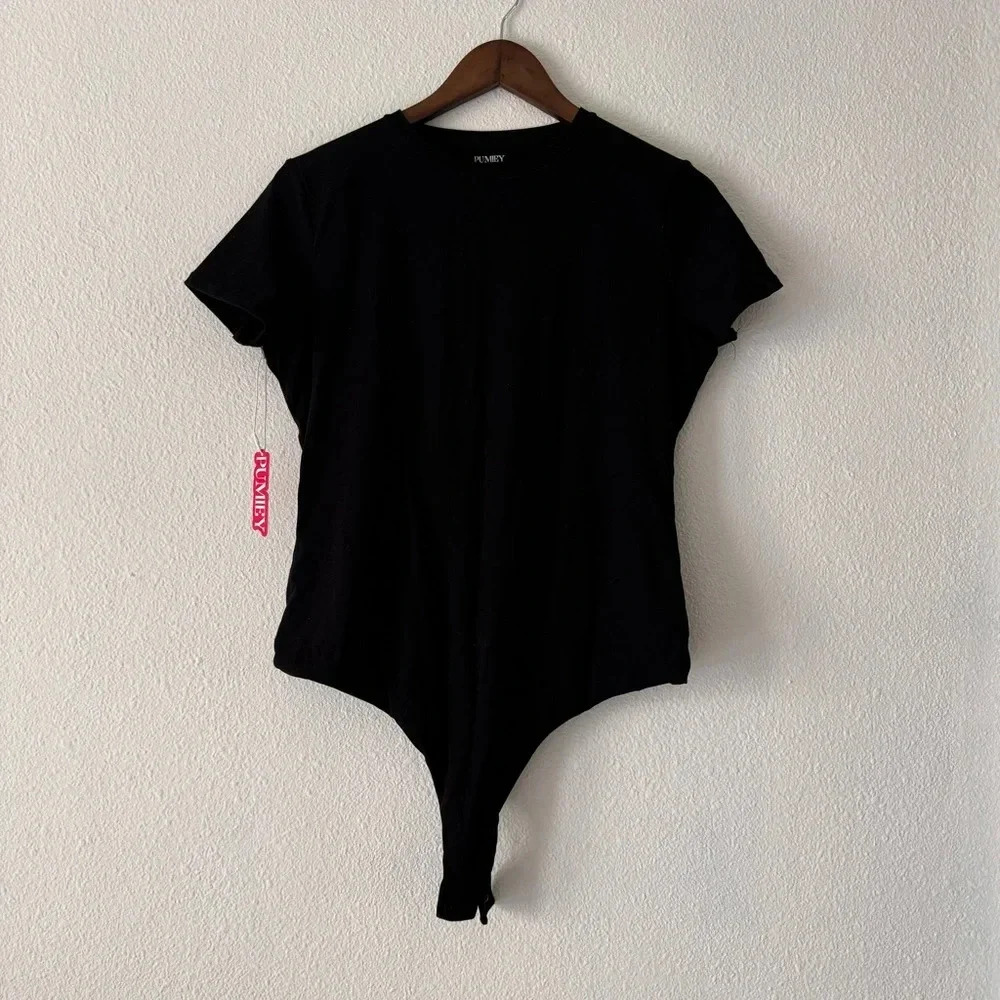 Black Body Suit TShirt Butter Soft Basic Stretch 2X Plus Women’s Trendy NWT - Picture 9 of 10